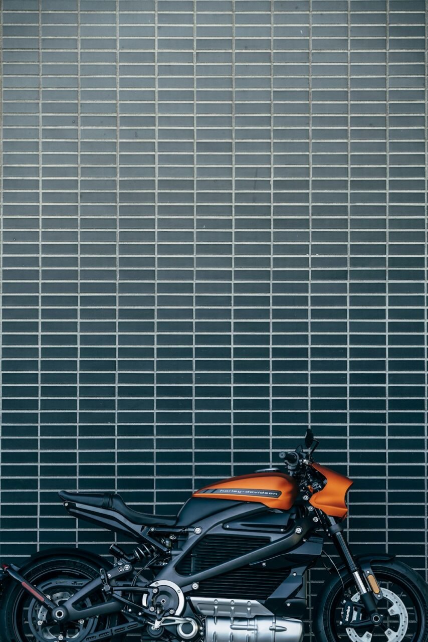 Rugged Adventure Dual-Sport Motorbike on Alpine Summit Pass