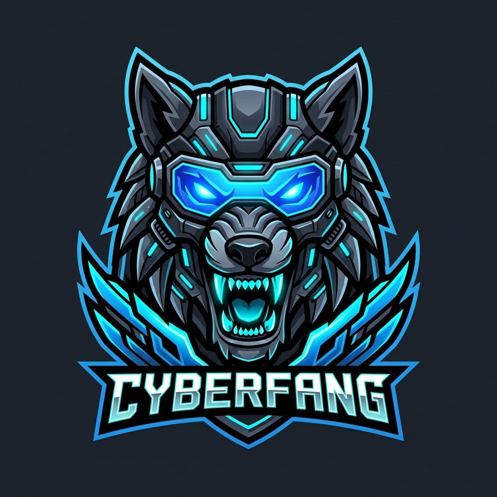 Fierce Cybernetic Alpha Wolf Esports Mascot Logo